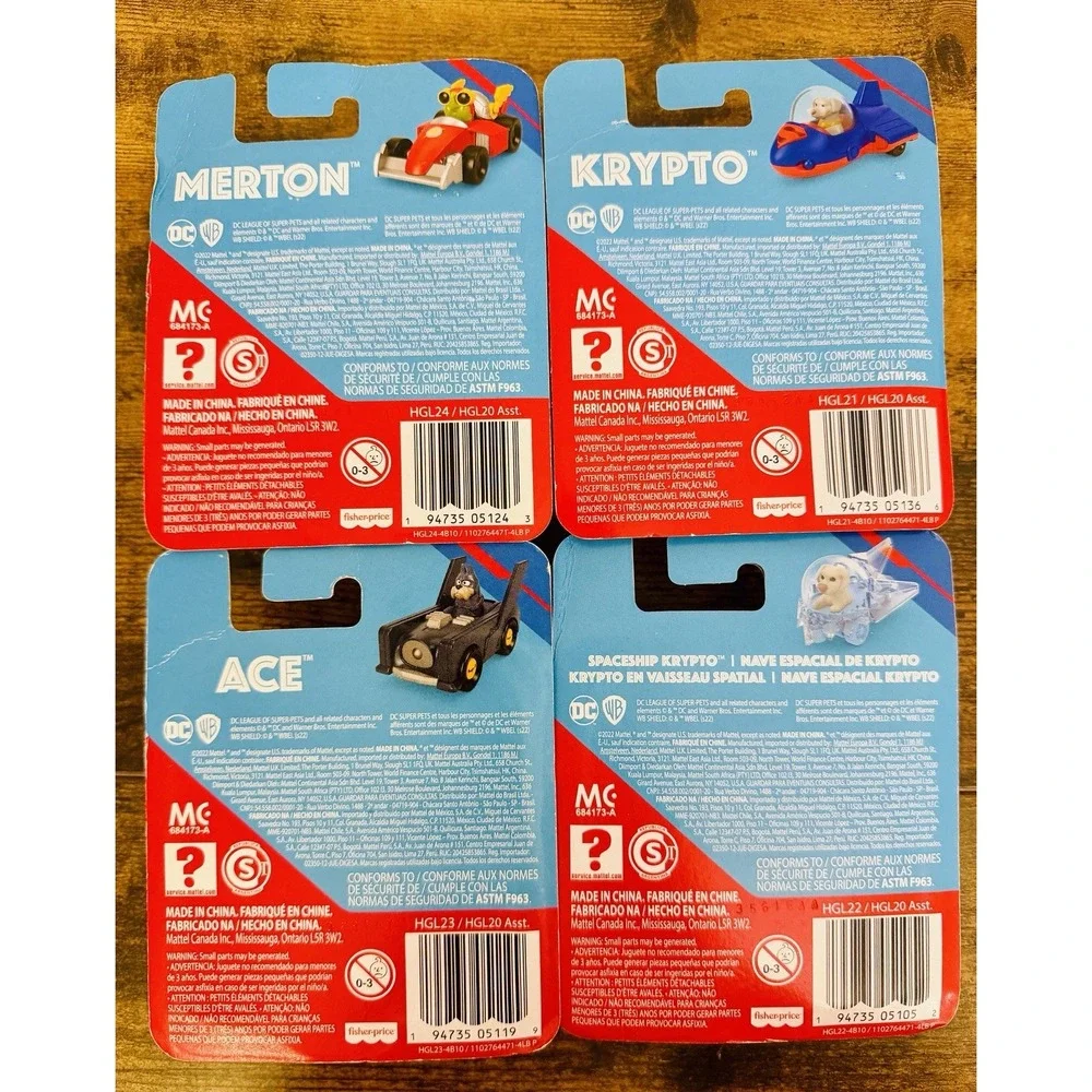New! DC Superpets Ace Krypto‎ Merton Cars - 4 boxes